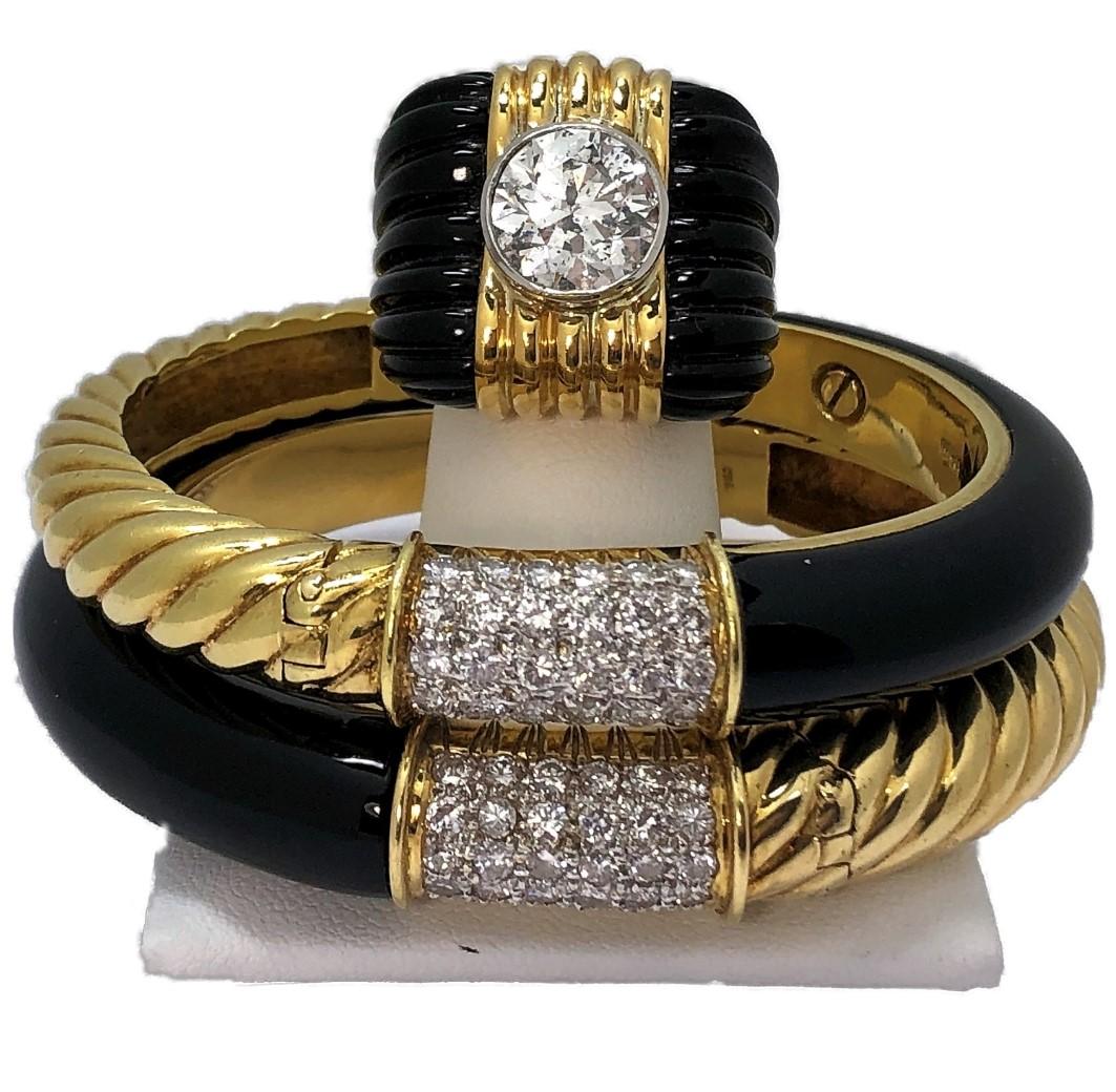 Charles Turi Onyx 4.50 Carat Diamond Gold Ring 1