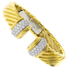 Charles Turi Pave Diamond and 18 Karat Gold Cuff Bracelet