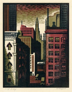 'Loop Alley' — Modernist Chicago Cityscape, WPA