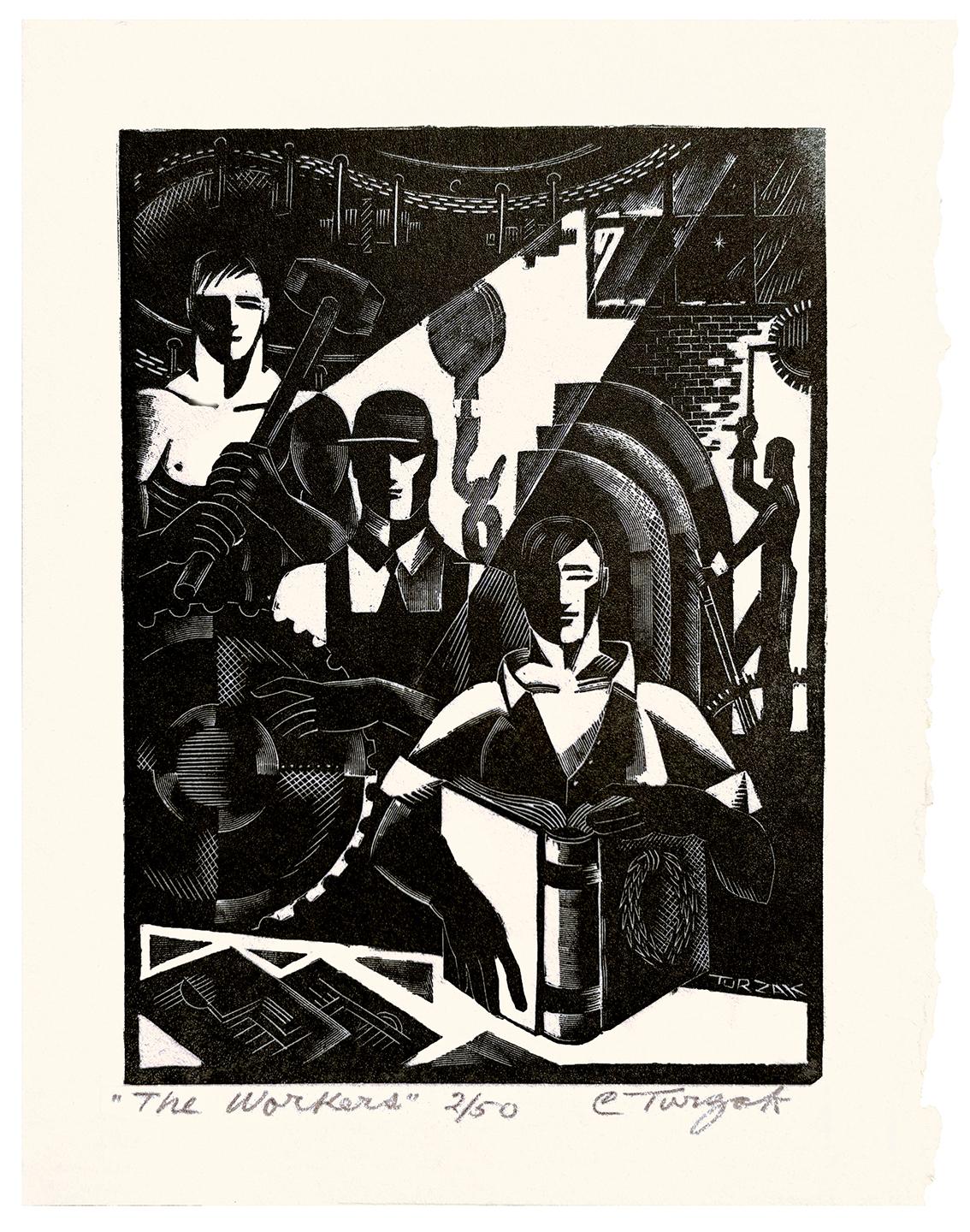 Charles Turzak - 'The Workers (No. 2)' — 1930s WPA Signed