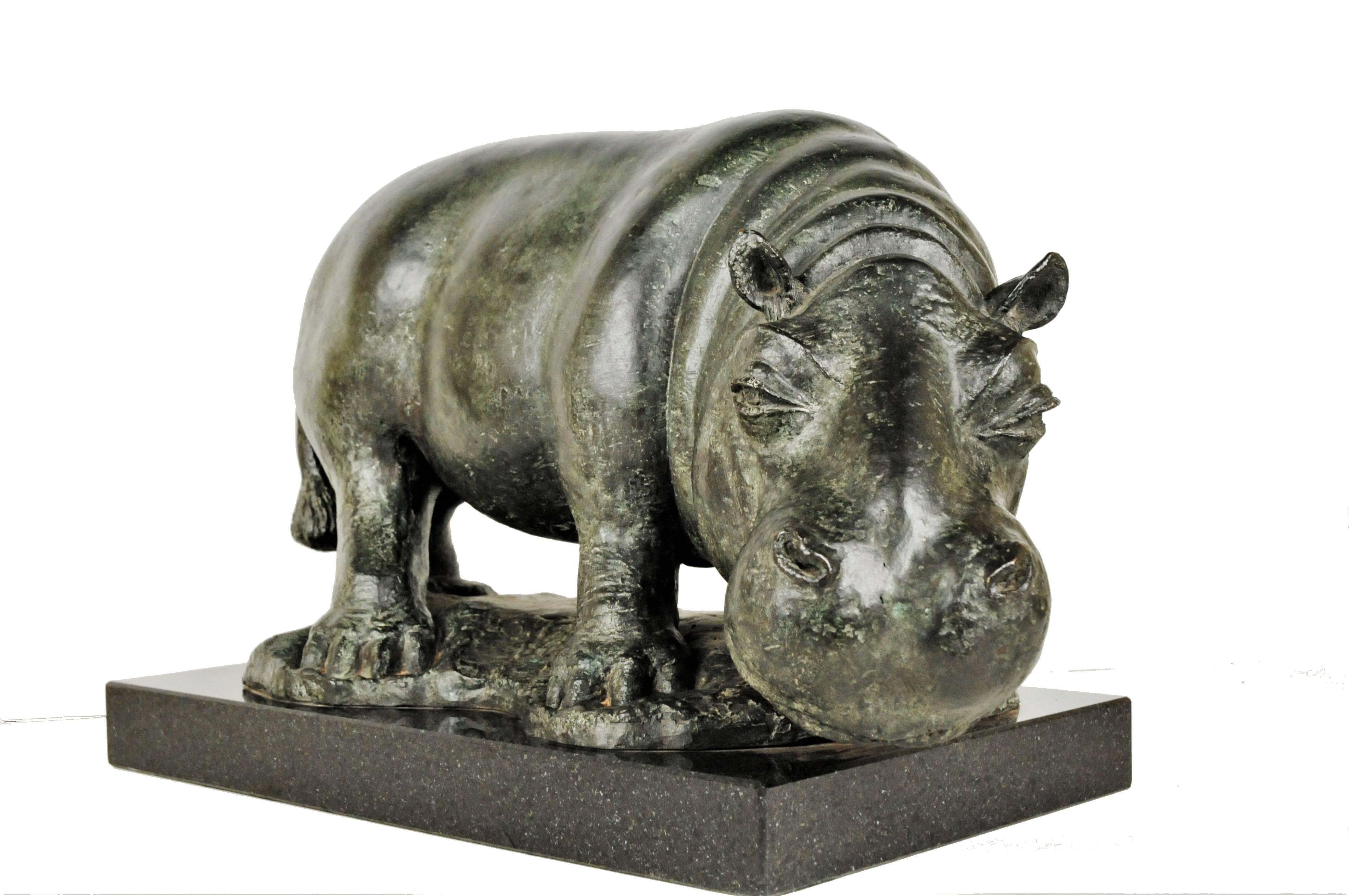 Sculpted in 1983, Hippo Madre patinated bronze sculpture on black granite base is from a limited edition of five. 

Charles Umlauf (1911 - 1994) was an American sculptor and teacher who was born in South Haven, Michigan. His sculptures can be found