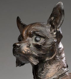 Rare, Life-Size Bronze of a Chihuahua "Lydie" Charles Valton (French, 1851-1918)