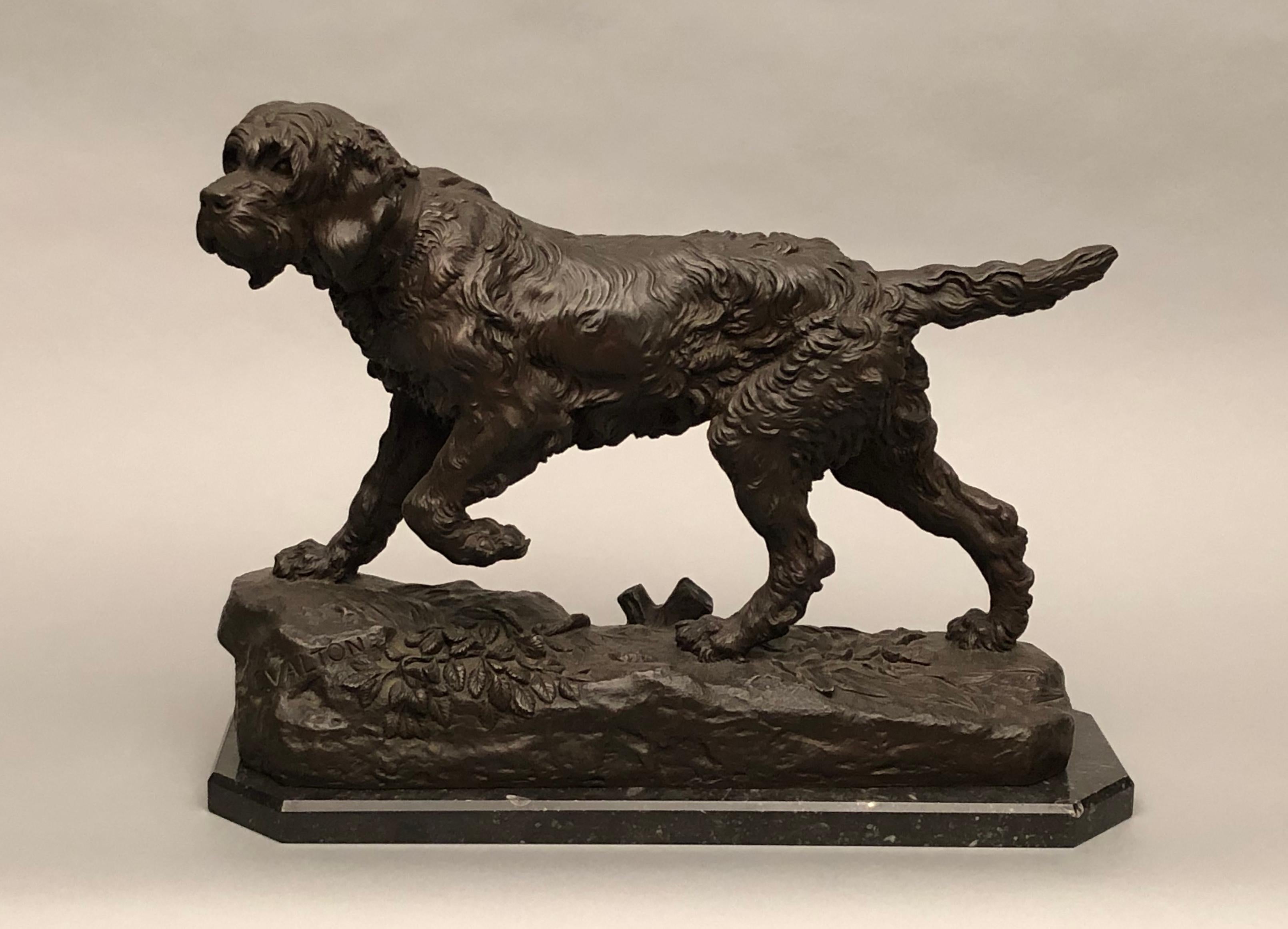 VALTON Charles. The Griffin Marco. Patinated bronze. Marble base. Signed.