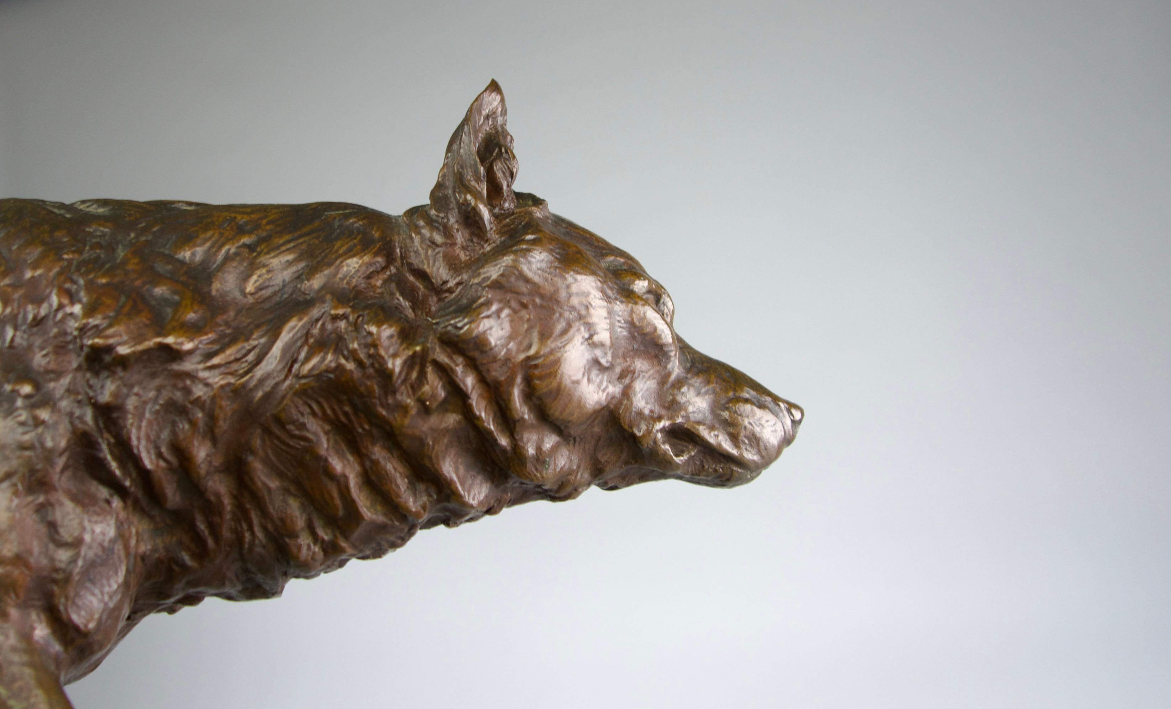 Charles Valton, The Tracking Wolf, Sculpture de la période romantique 19e siècle France en vente 7