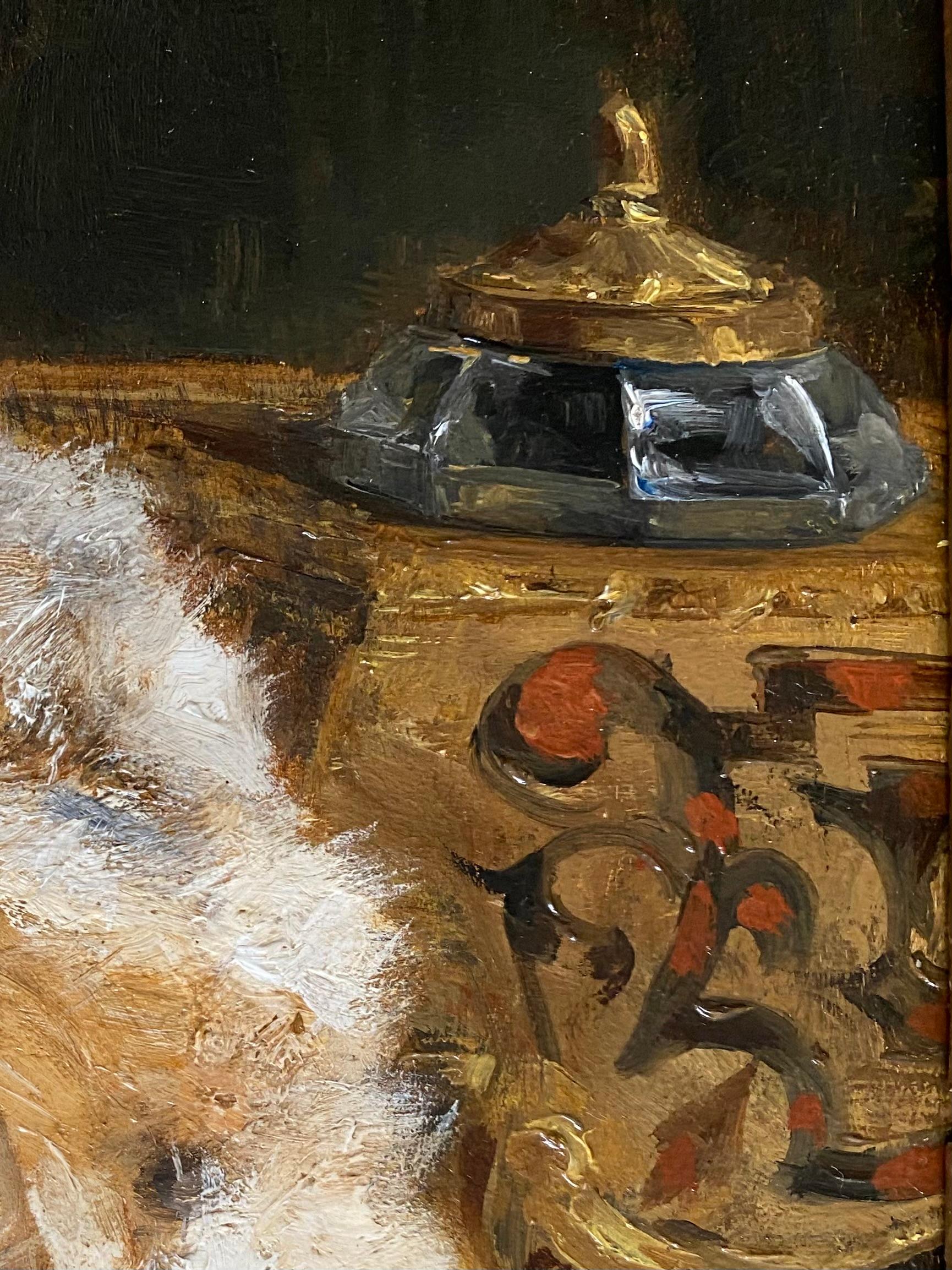 'The Little Writer – L’écrivain' 1913 by Charles Van Den Eycken (1859 – 1923) For Sale 9