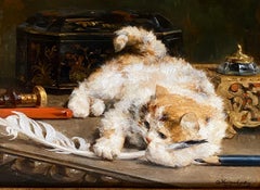 'The Little Writer – L’écrivain' 1913 by Charles Van Den Eycken (1859 – 1923)