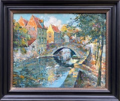 Cygnes de Bruges, Charles  Verbrugghe, Bruges 1877 - 1974 Paris, Impressionniste 