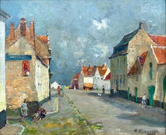 Charles Verbrugghe, Bruges 1877 - 1974 Paris, pittore belga, 'Una veduta di Damme'