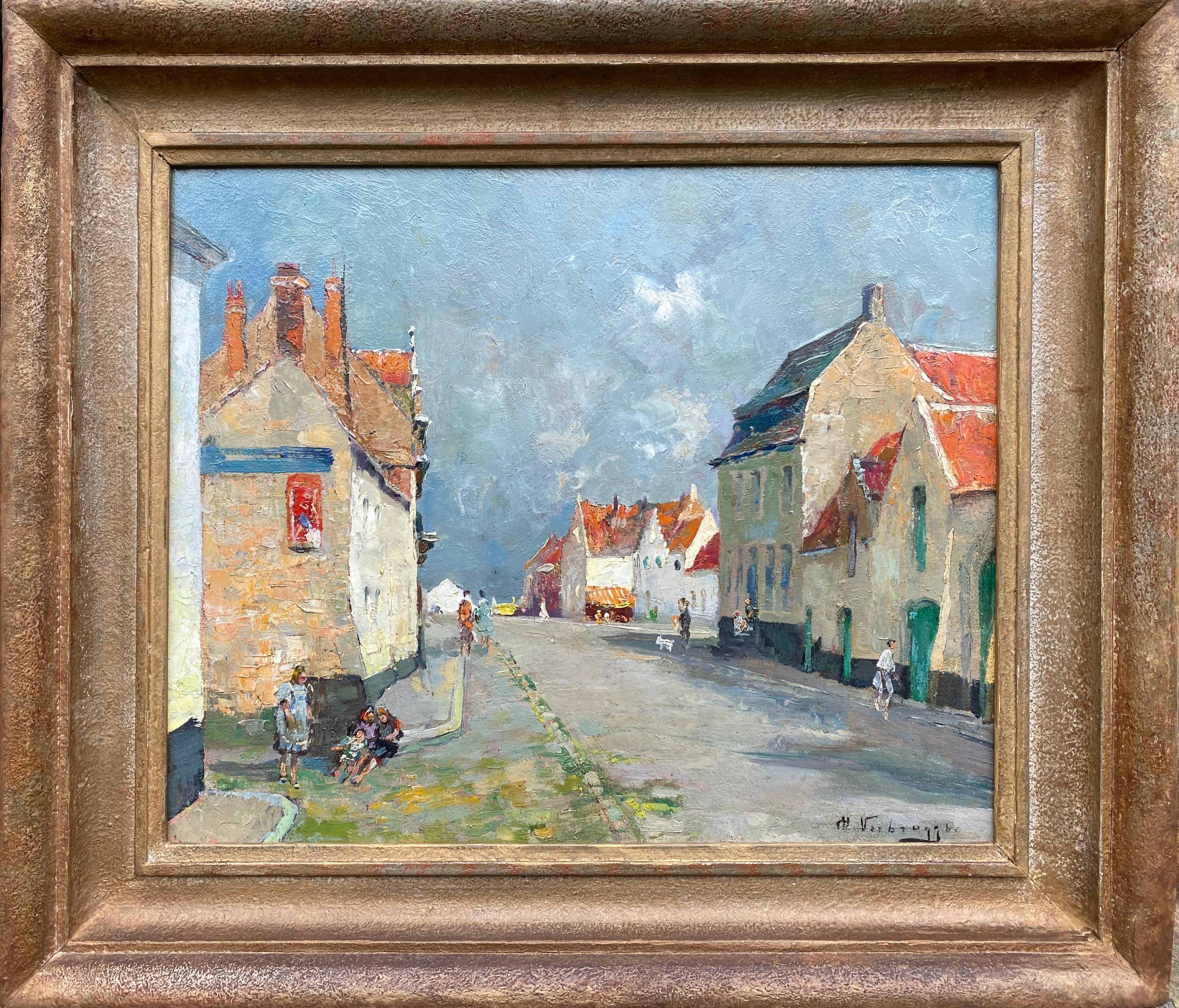Charles Verbrugghe, Bruges 1877 - 1974 Paris, peintre belge, "Vue de Damme".