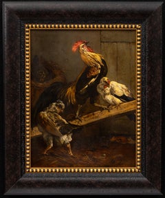 Coq et Hens Charles Michel Maria Verlat (belge, 1824-1890)