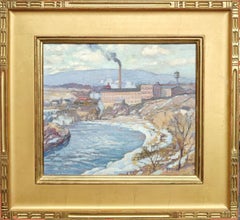 "Factories on The River" Charles Vezin, Impressionist Industrialization
