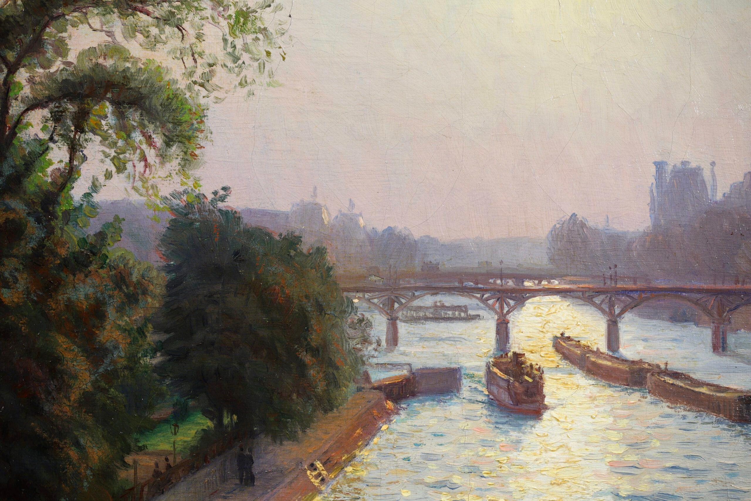 Eine Ansicht aus dem Pont Neuf – Impressionistische Landschaft, Öl von Charles Guilloux im Angebot 5