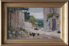 Antique Impressionist Landscape oil painting by French artist, Charles Vionnet