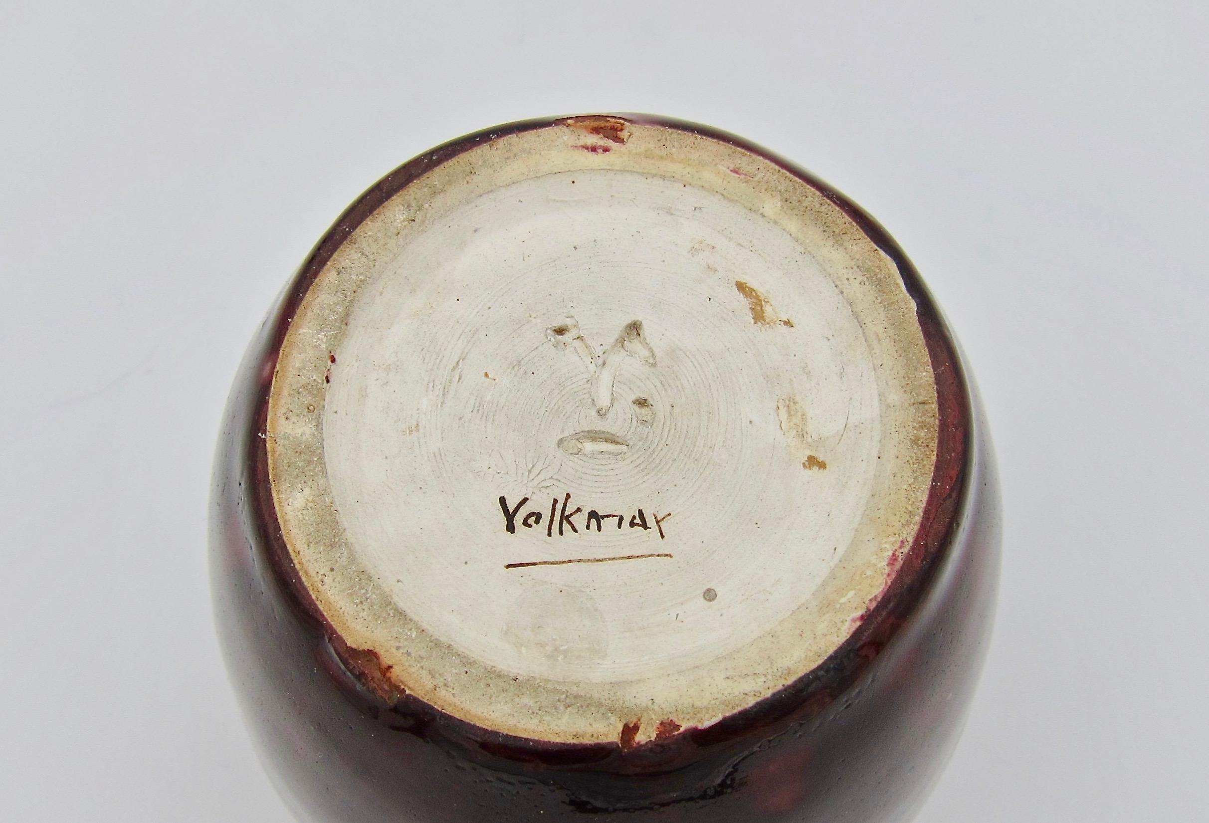 Charles Volkmar Glazed Ceramic Arts & Crafts Vase 4