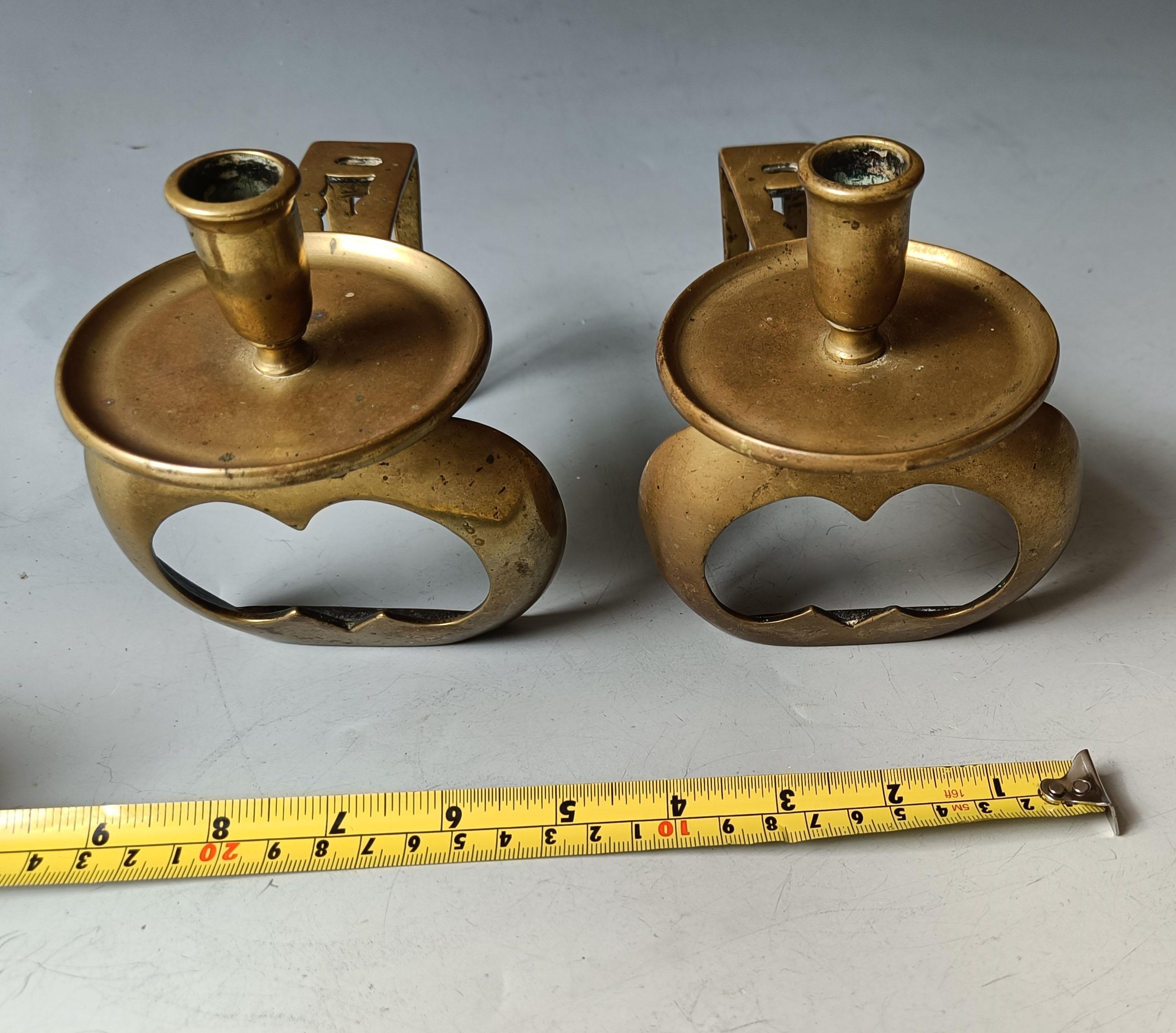 XIX secolo Charles Voysey Design PAIR Antique Candle stick holders decorative décor in vendita