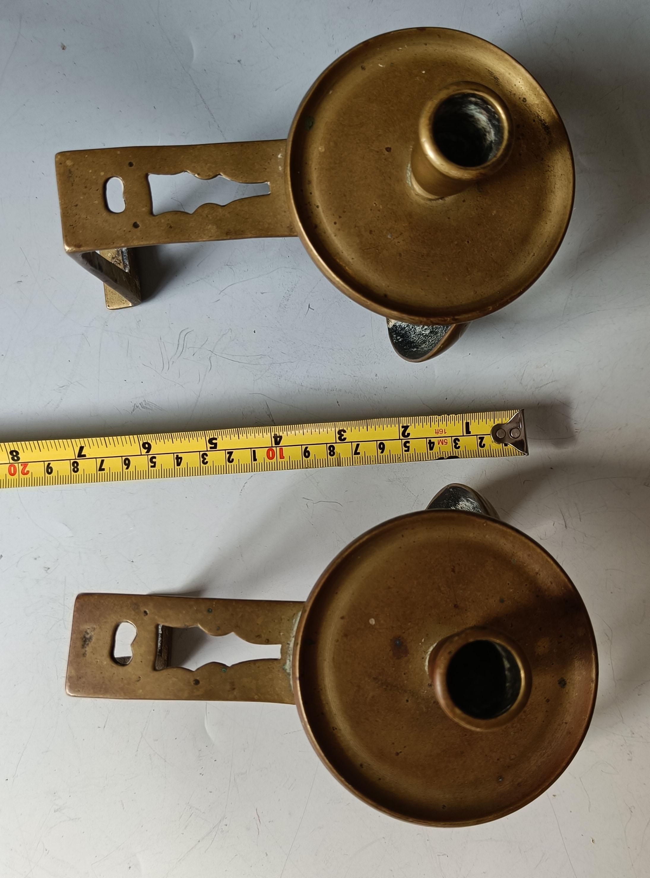 Ottone Charles Voysey Design PAIR Antique Candle stick holders decorative décor in vendita