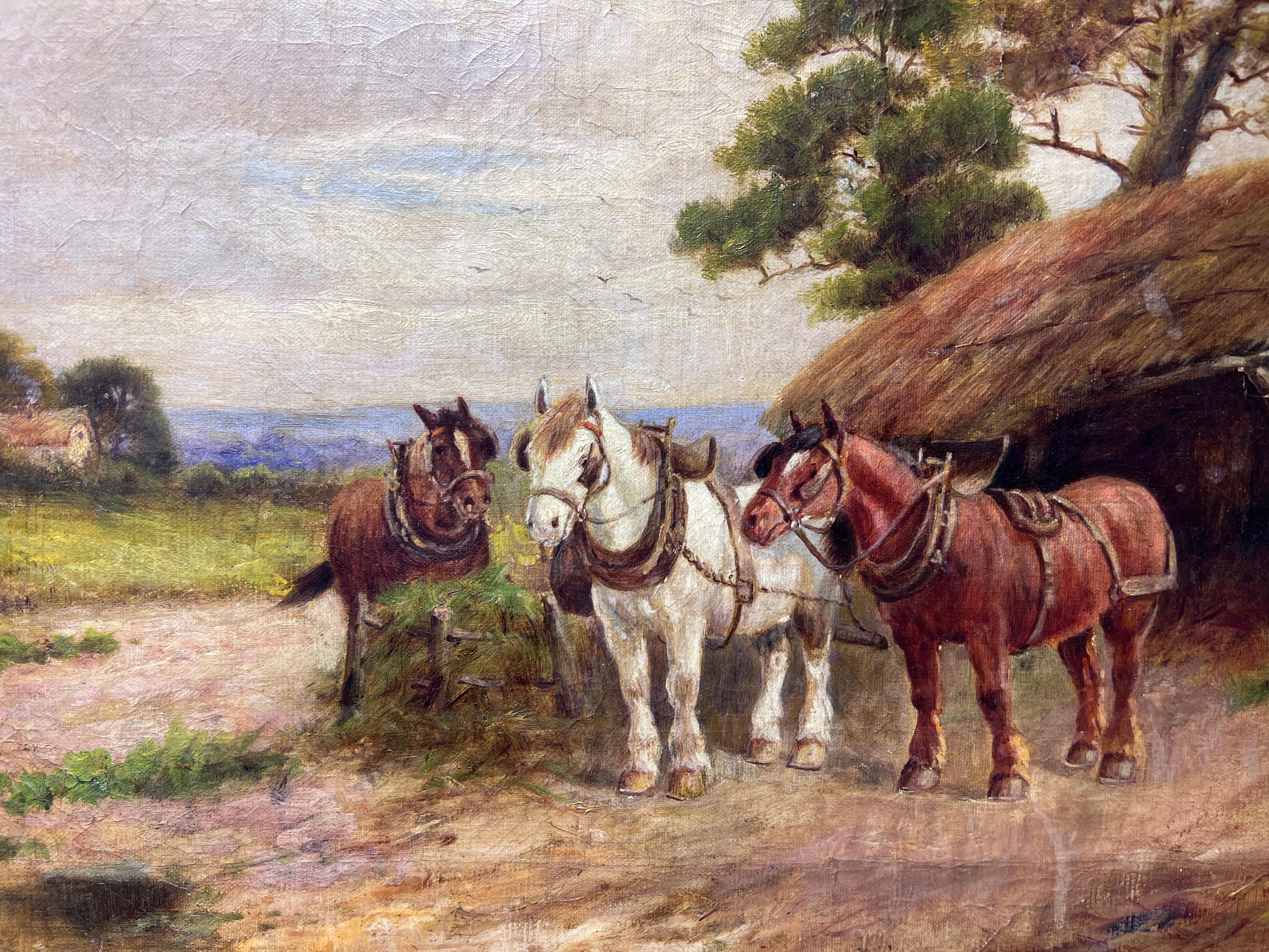 Listed British Artist Charles W.Oswald (b.1850) original oil painting on canvas - Impressionist Painting by  Charles W. Oswald