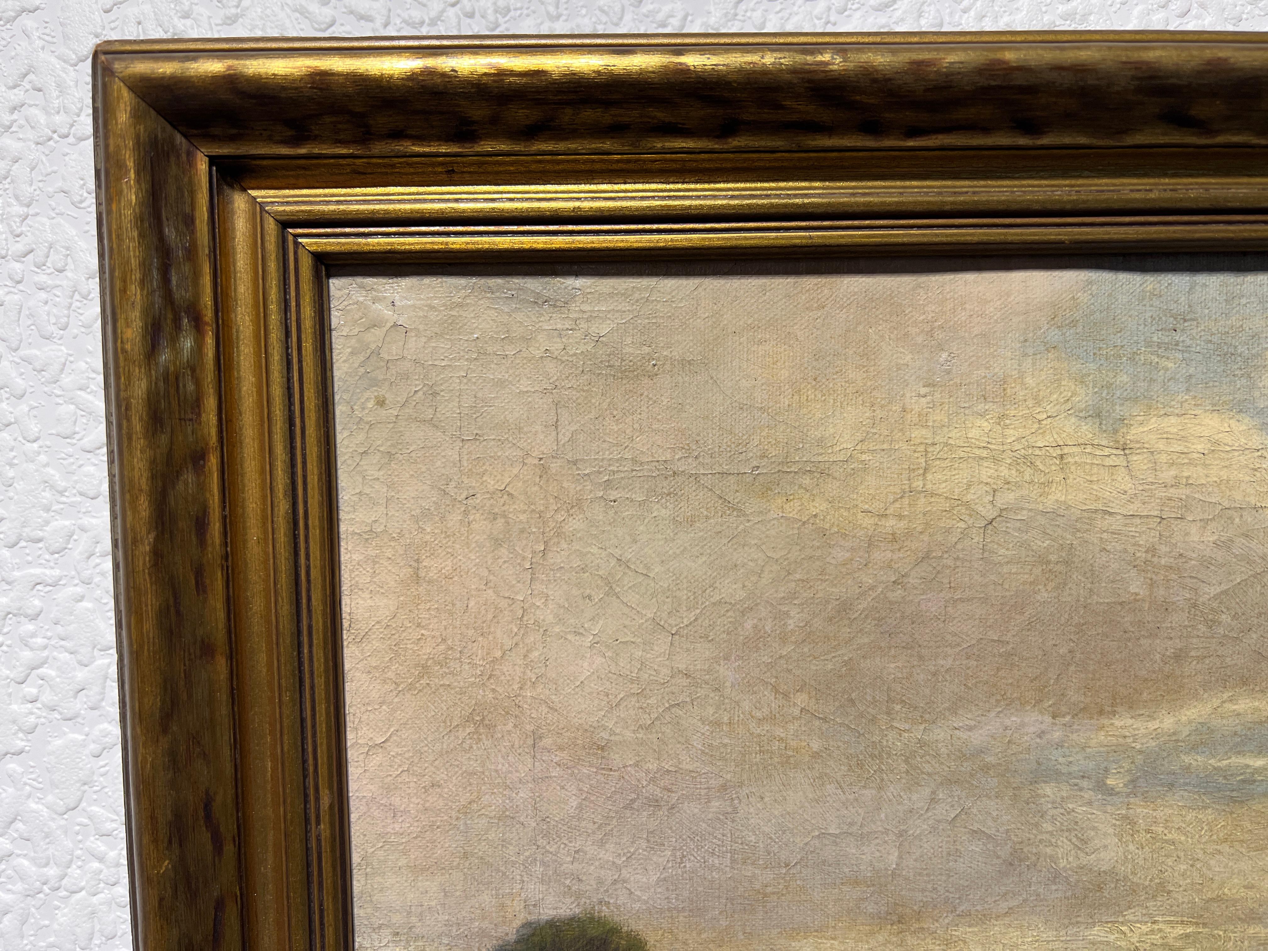 Listed British Artist Charles W.Oswald (b.1850) original oil painting on canvas 1