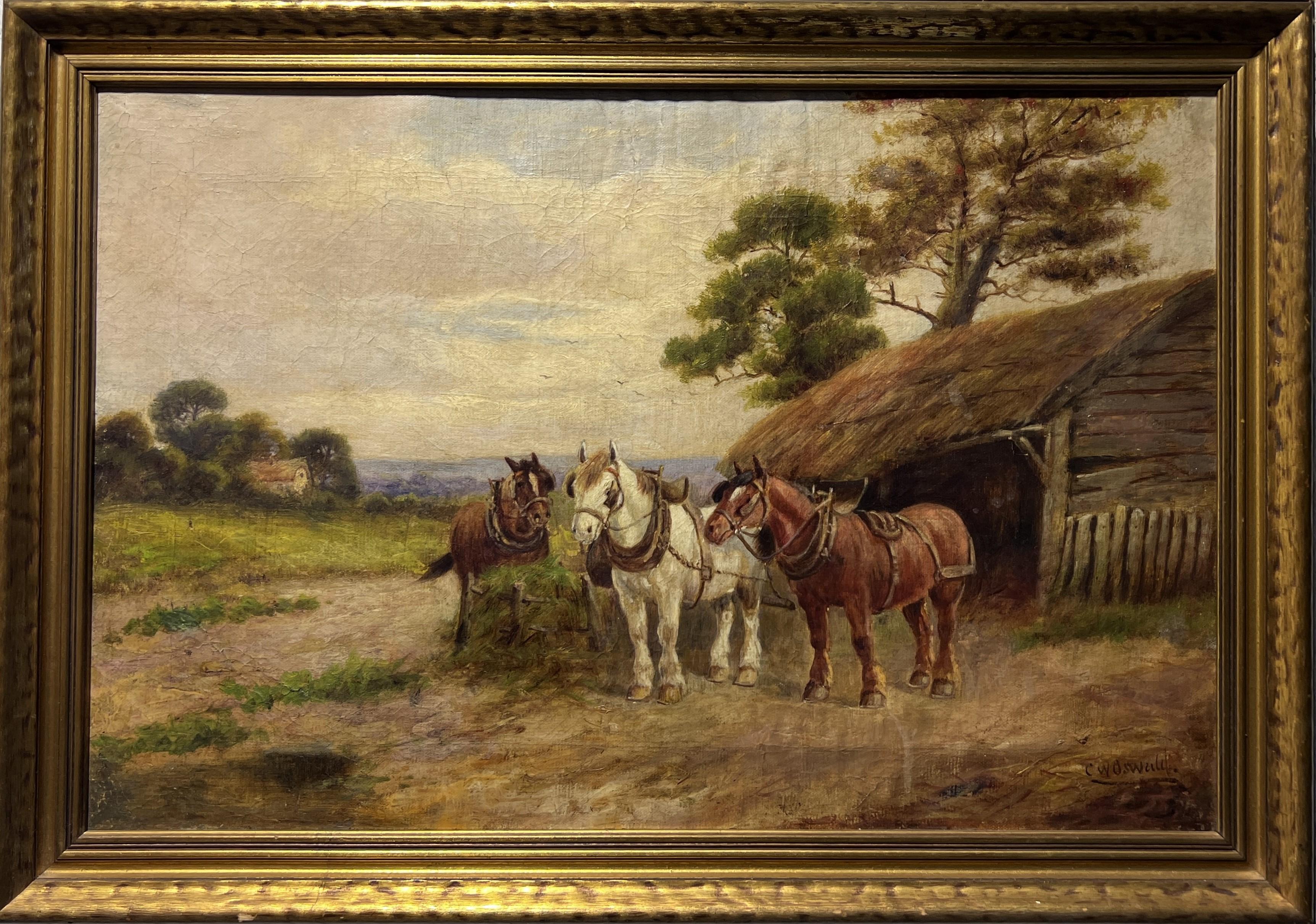  Charles W. Oswald Figurative Painting - Listed British Artist Charles W.Oswald (b.1850) original oil painting on canvas