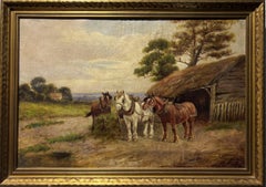 Used Listed British Artist Charles W.Oswald (b.1850) original oil painting on canvas