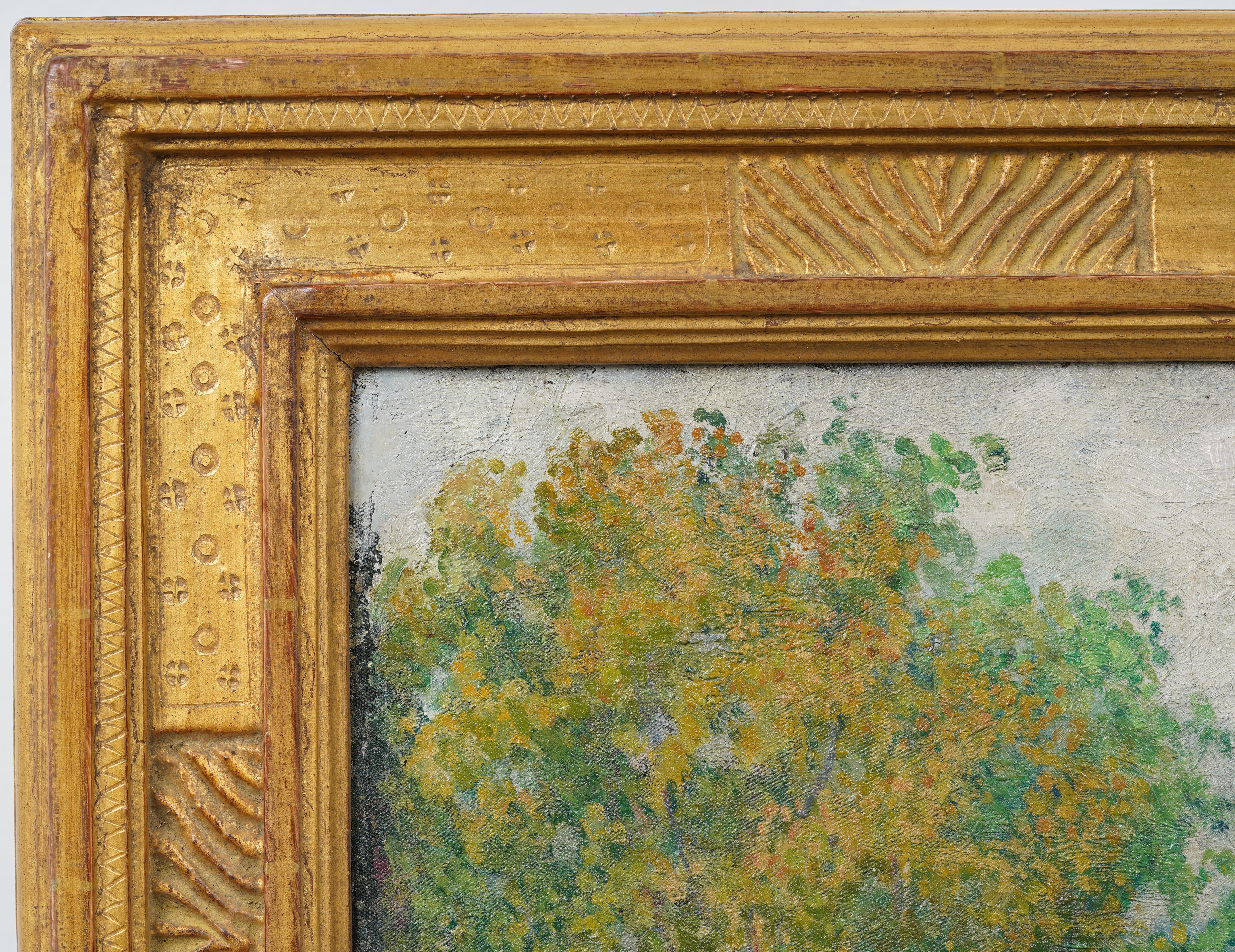 Antike amerikanische Pennsylvania Impressionist Gerahmte Landschaft Seltene Ölgemälde im Angebot 5