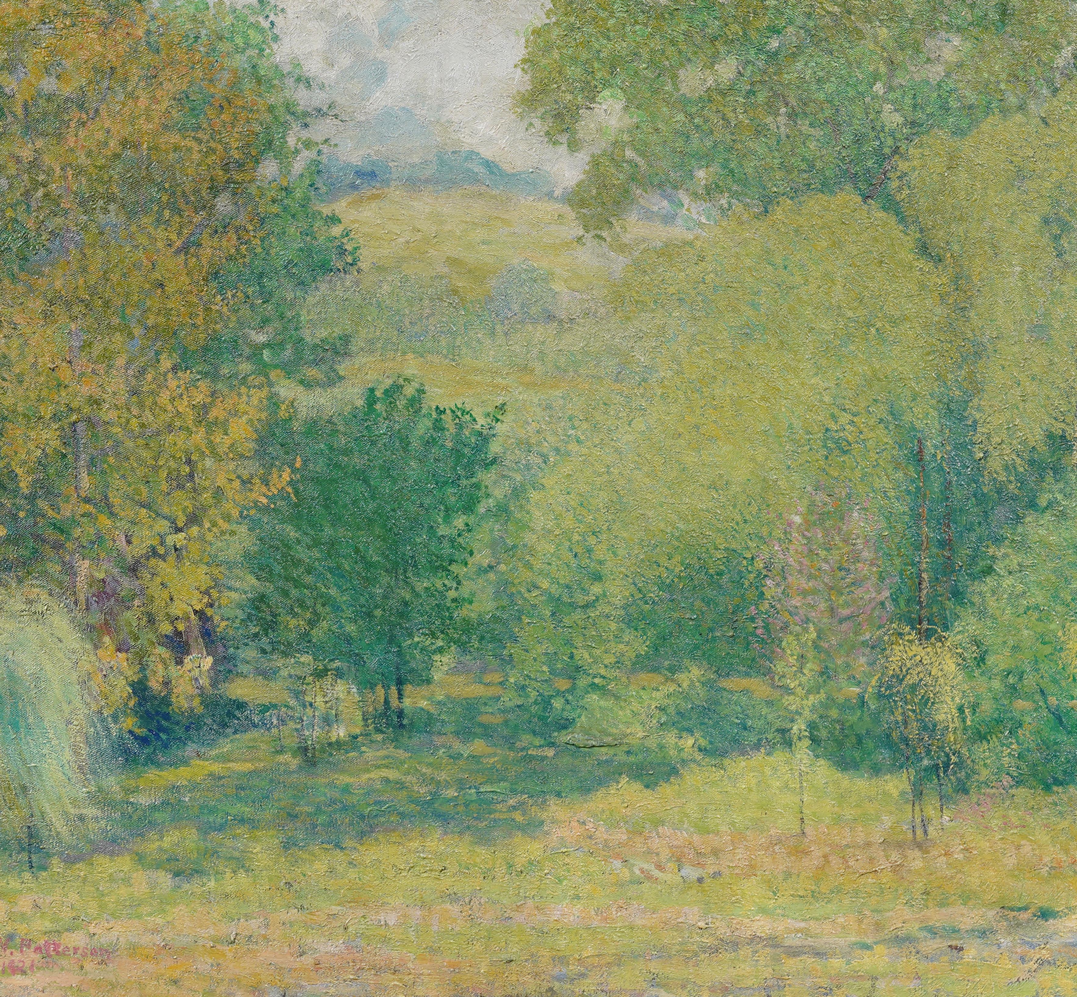 Antike amerikanische Pennsylvania Impressionist Gerahmte Landschaft Seltene Ölgemälde im Angebot 1