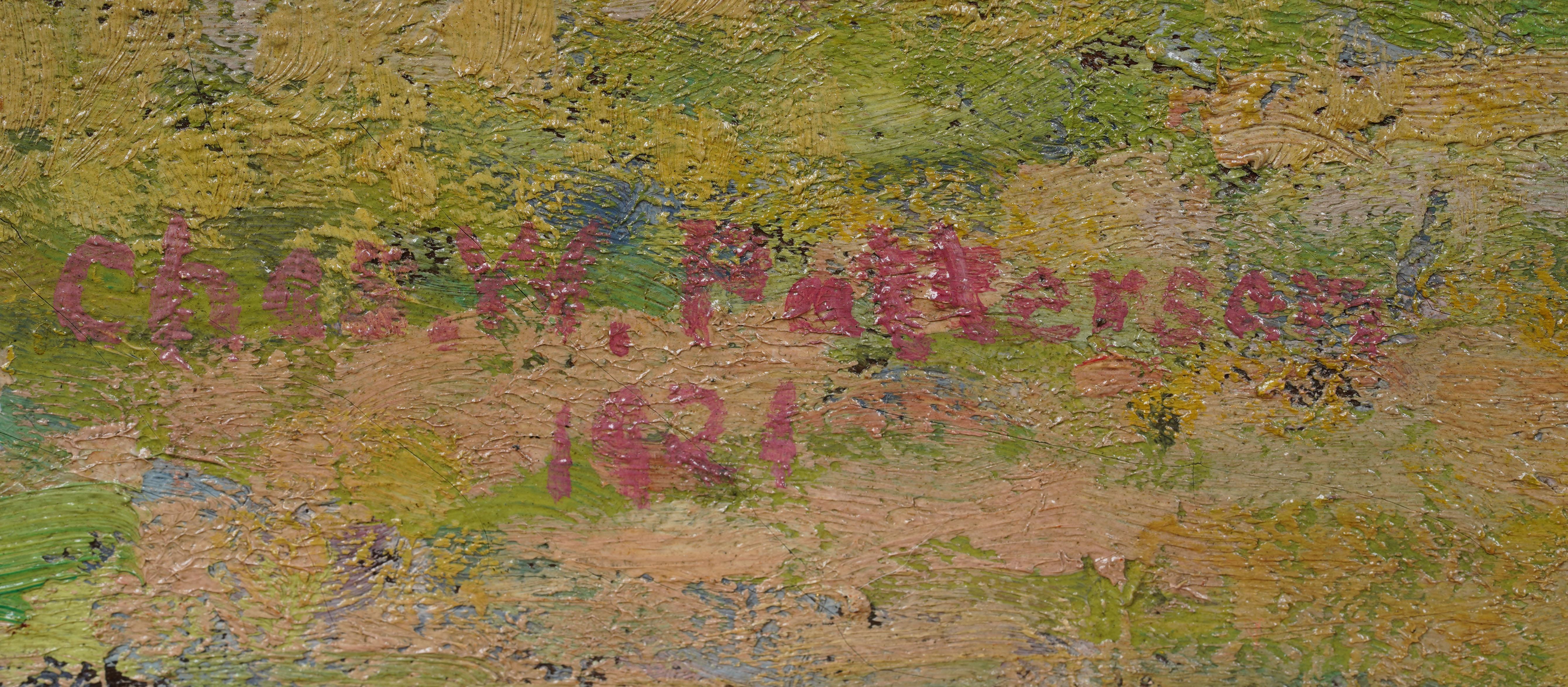 Antike amerikanische Pennsylvania Impressionist Gerahmte Landschaft Seltene Ölgemälde im Angebot 2