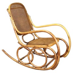 Chaise à bascule en bois cintré Charles W. Stendig