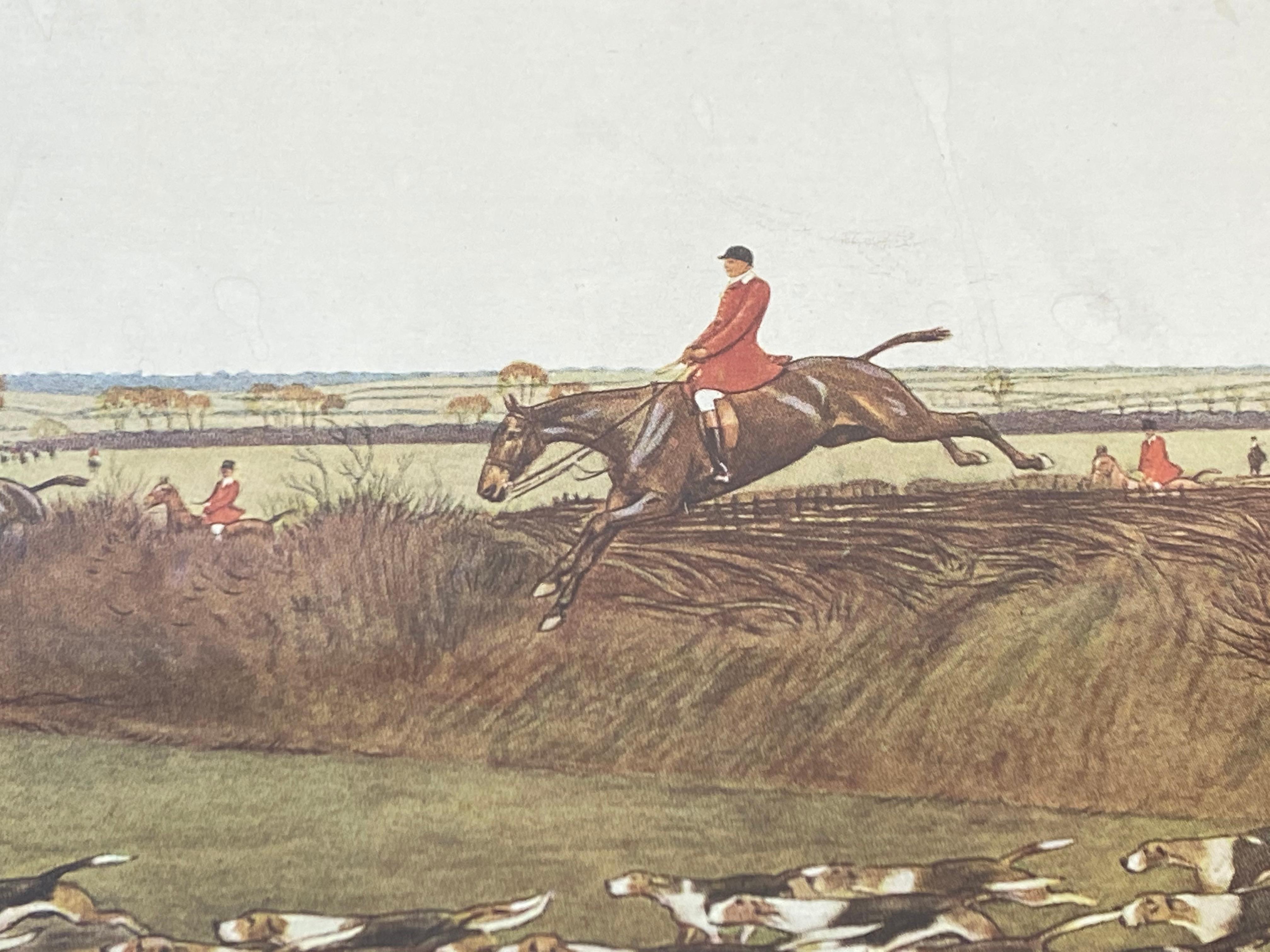 Charles Walter Simpson 19th Century Equestrian Fox Hunt Lithographs Framed 4