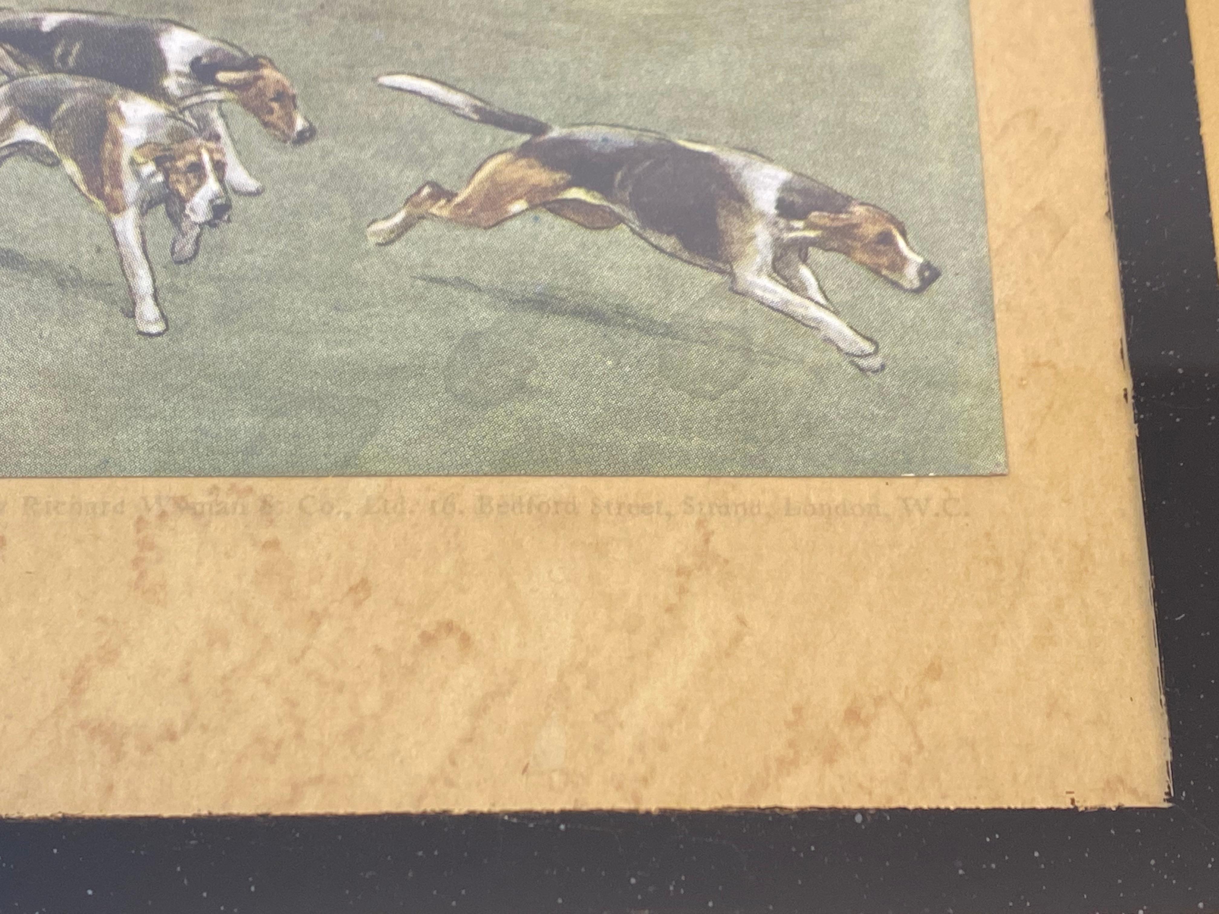 English Charles Walter Simpson 19th Century Equestrian Fox Hunt Lithographs Framed