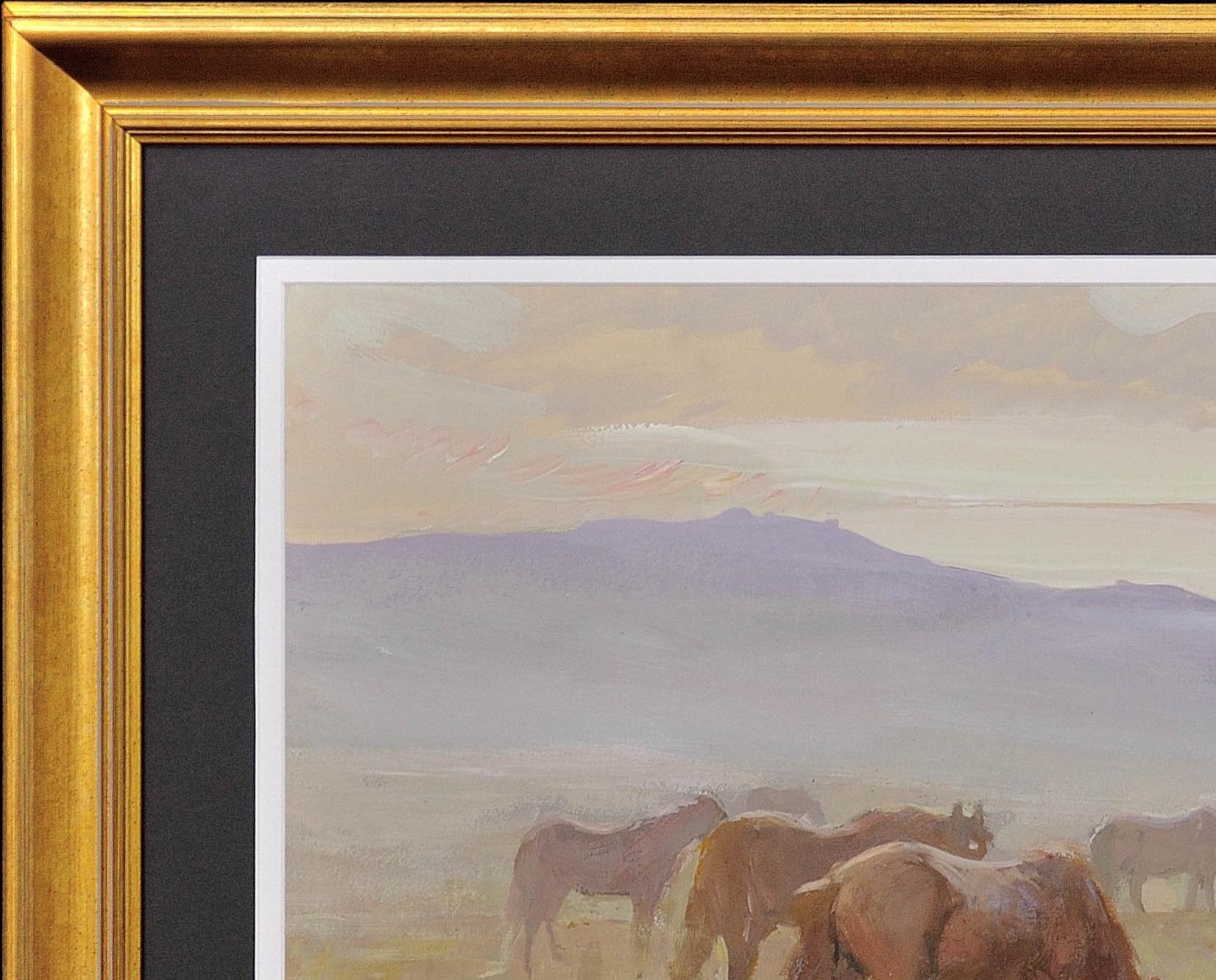Dartmoor Ponies. Early Morning Mist and Haze. Devon Moor Pony.1930s.Wild Horses For Sale 16