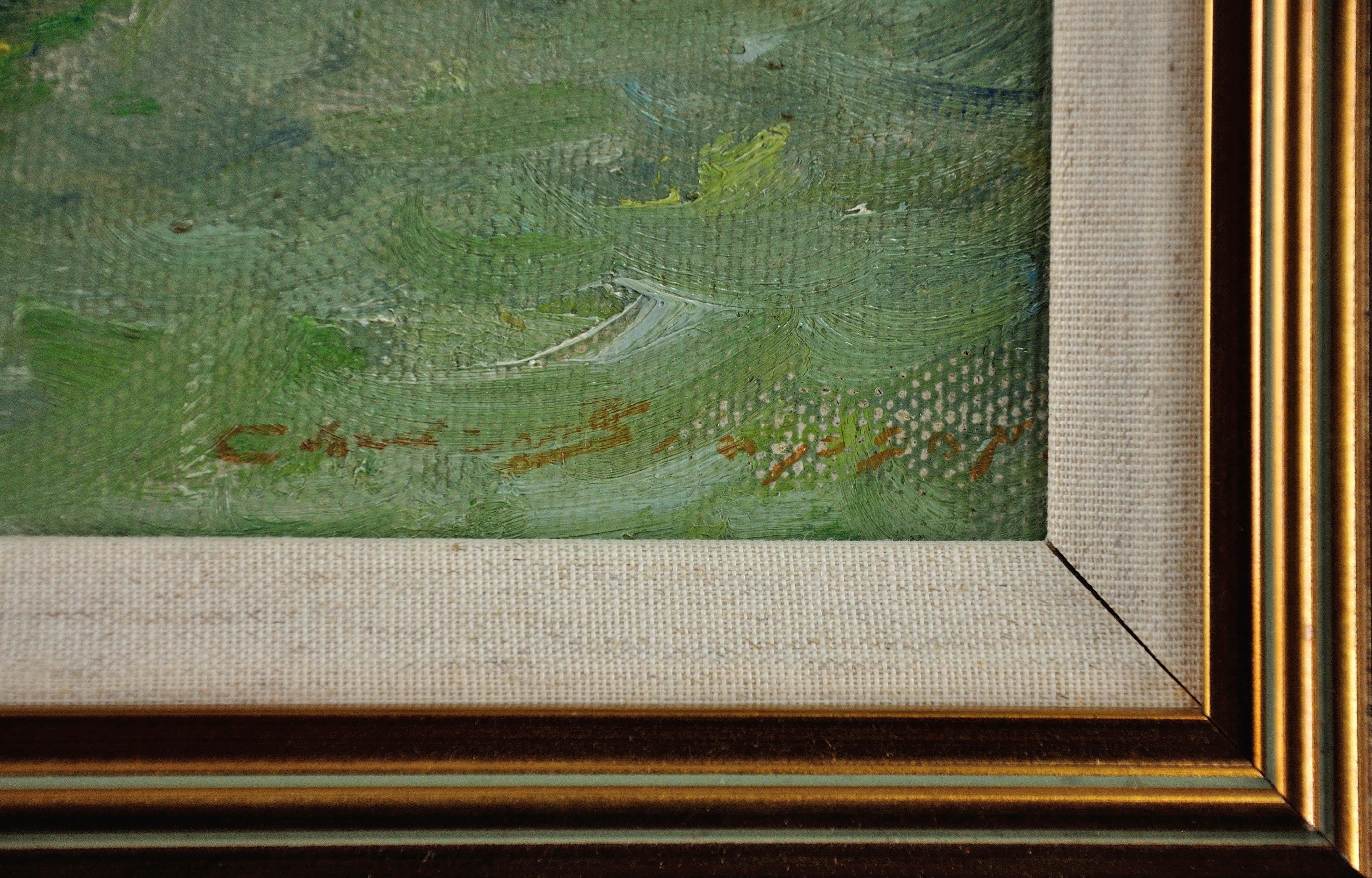 Haze e Sunshine. Anatre che nuotano alla luce del sole. Circa 1940. Lamorna Cornovaglia. - Painting Naturalismo di Charles Walter Simpson