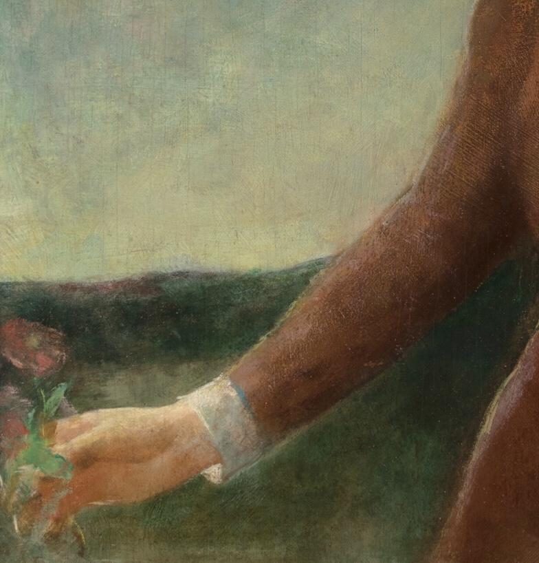 Les Amoureux
Signé en bas à droite : A.I.C. Hawthorne
Tempera sur panneau, 40 x 40 pouces (101,6 x 101,6 cm)
Dimensions encadrées : 44 1/8 x 44 1/8 pouces

Provenance
Sotheby's, New York, 17 mars 1988, lot 219 ;
Berry-Hill Galleries, New York