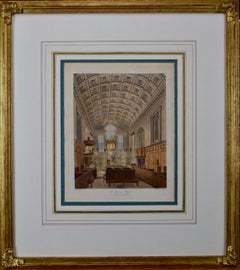 The German Chapel in St. James Palace, A 19th Century Hand Colored Engraving  