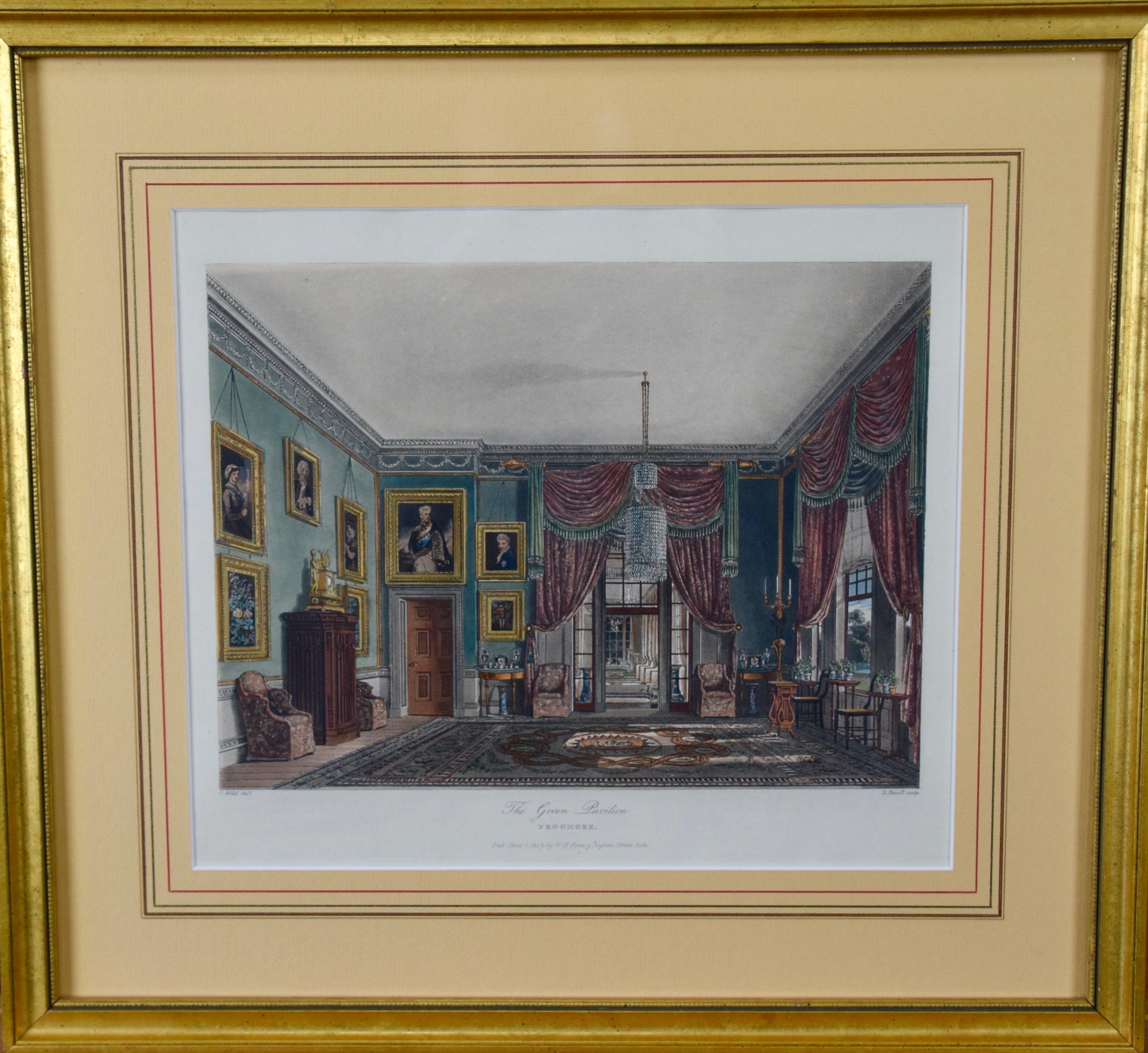 Four 19th Century Hand Colored Engravings Depicting English Royal Residences For Sale 4