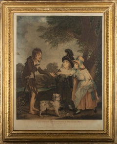 Wilkin after Beechey - 1796 Stipple Engraving, Children Relieving a Beggar Boy