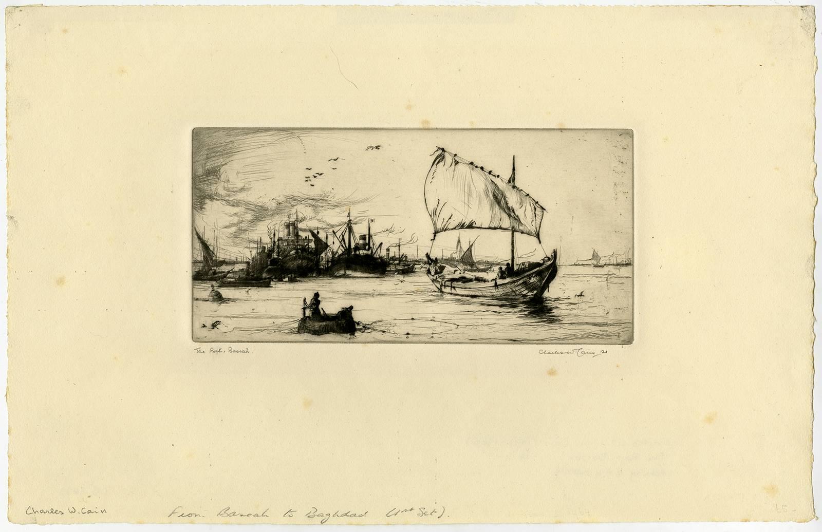 Charles William Cain Landscape Print - The port Basrah.