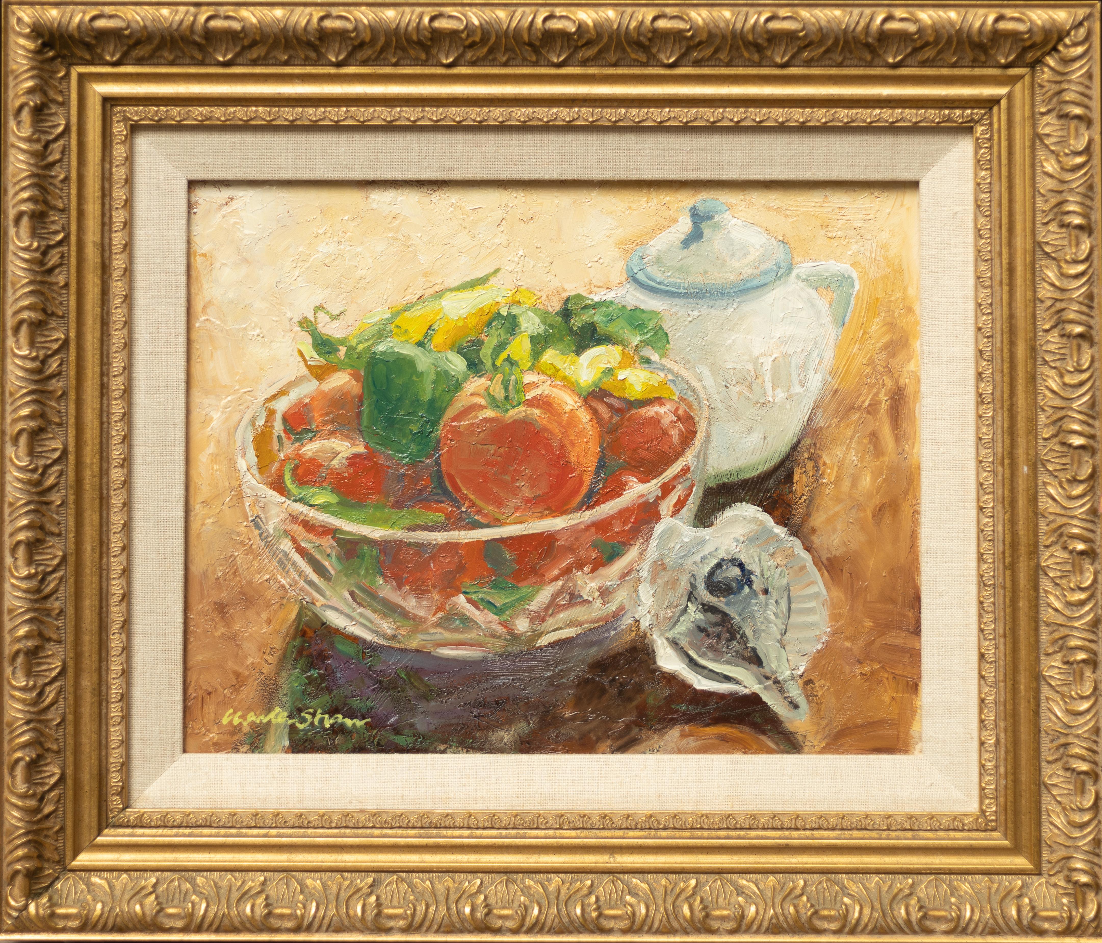 Natura morta vegetariana - Painting di Charles William Shaw