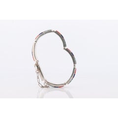 Charles Willie Navajo Sterling Silver Turquoise Bracelet. Lapis Turquoise Coral