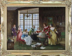 Olio originale su tela. Charles Willis "La rotta dei circumnavigatori".