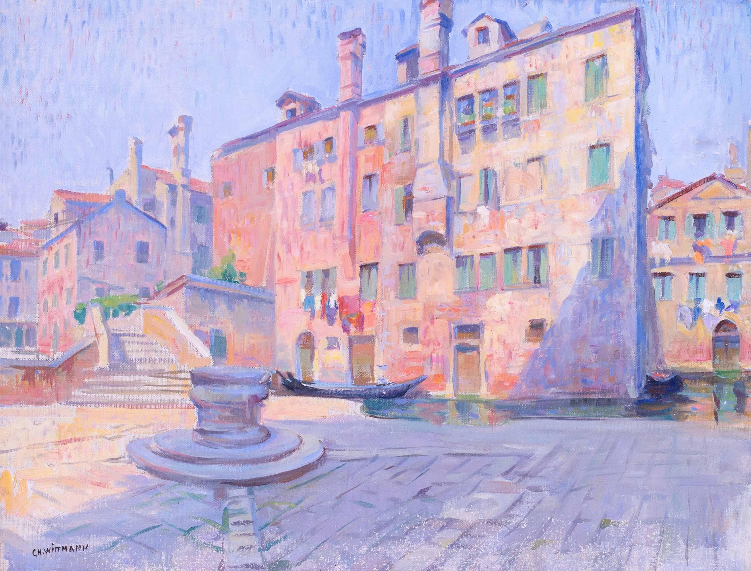 Post Impressionist work of a Venetian backwater by Charles Wittmann, Venice For Sale 2