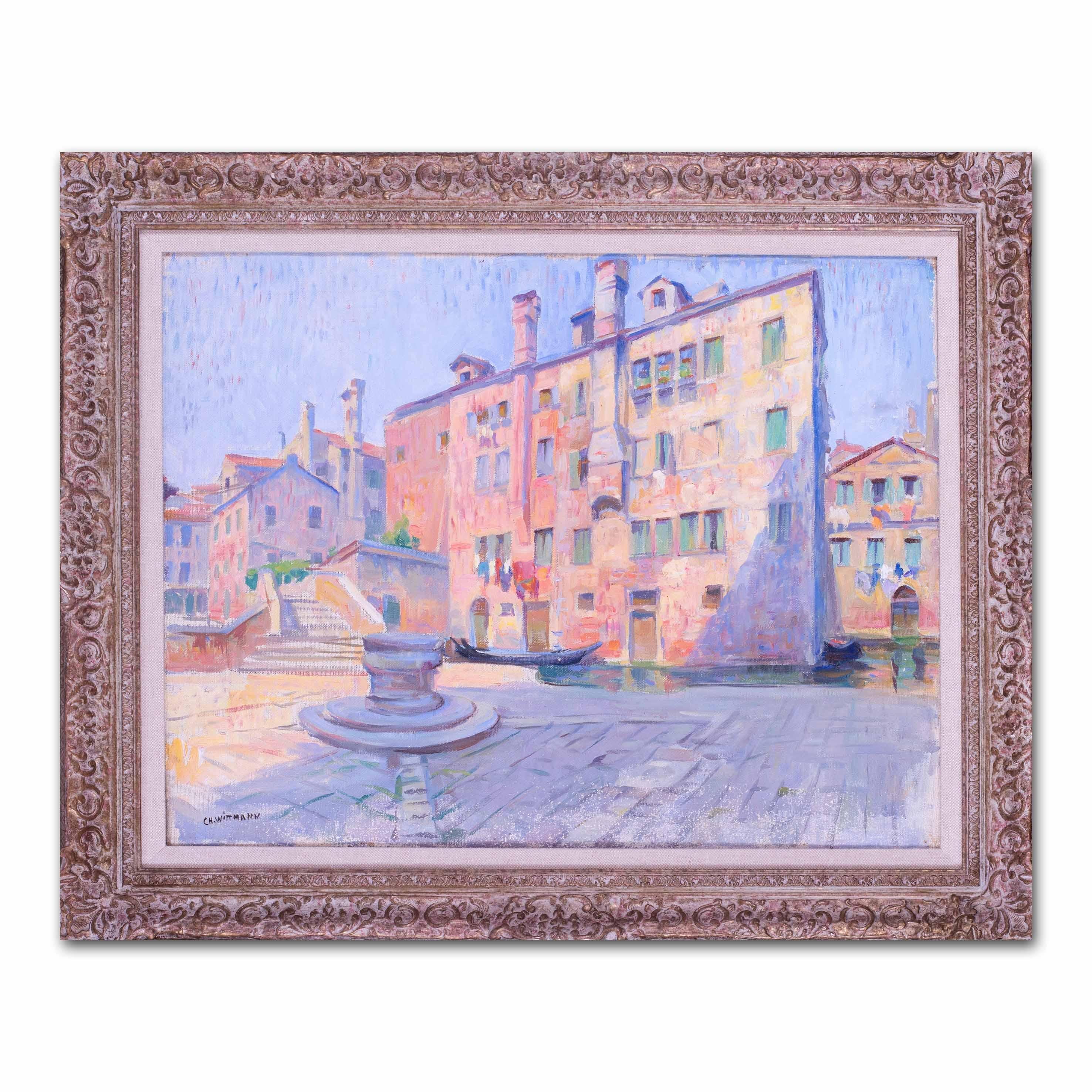 Post Impressionist work of a Venetian backwater by Charles Wittmann, Venice For Sale 3