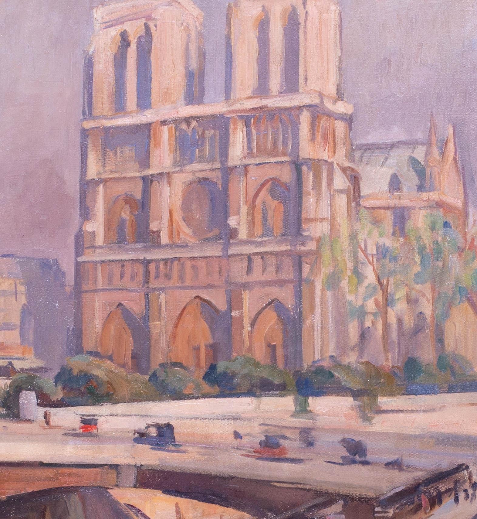Post Impressionist work of Notre Dame, early 20th Century by Charles Wittmann For Sale 2