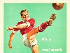 Original Vintage Military Poster Join The Regular Army Real Man's Life Football