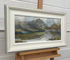 Mountain Lake Landscape Impasto Oil Painting by 20th Century British Artist