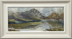 Mountain Lake Landscape Impasto Oil Painting by 20th Century British Artist