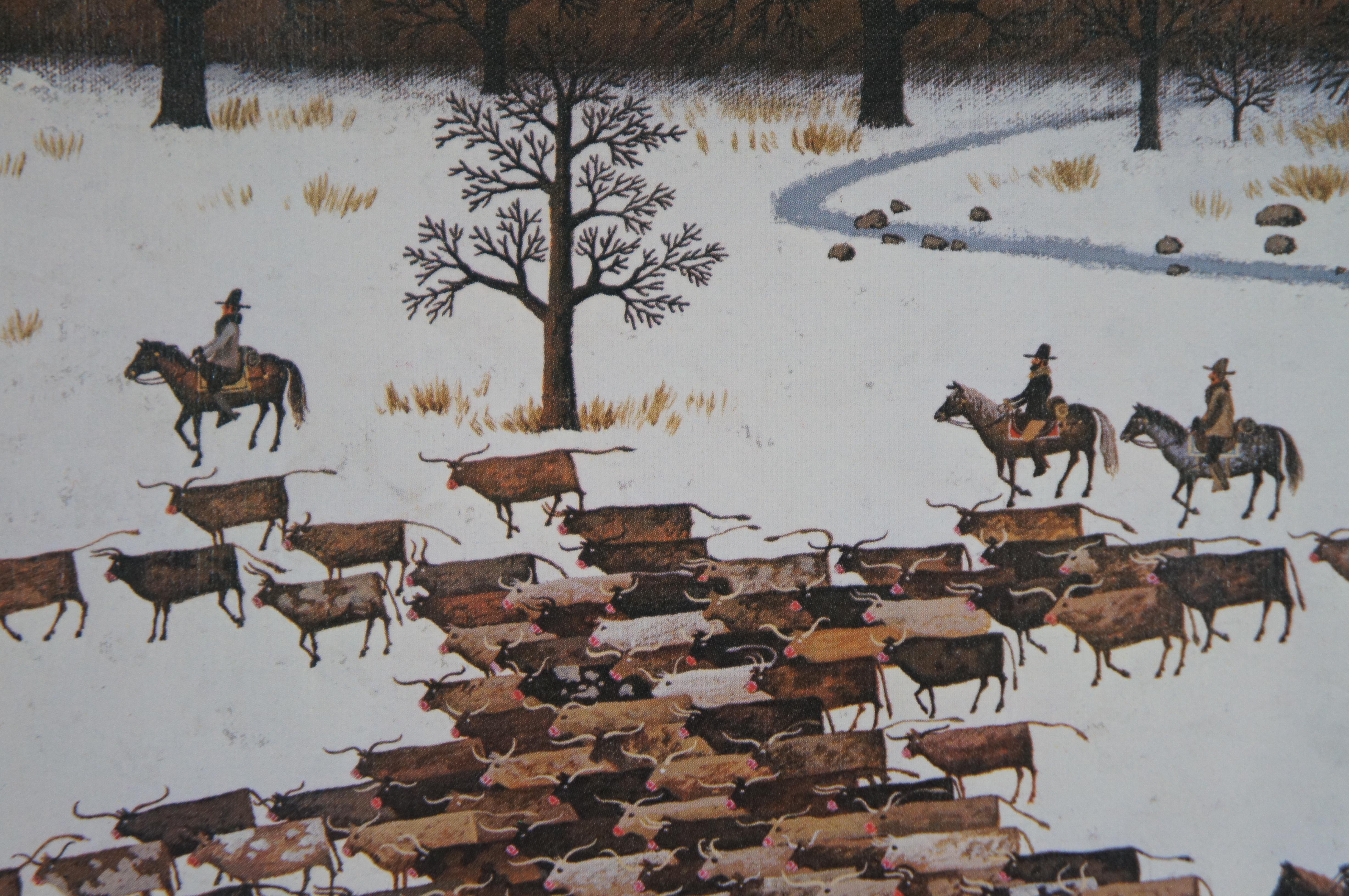 Charles Wysocki Americana Folk Art Cattle Drive Cowboy Farmhouse Print 21