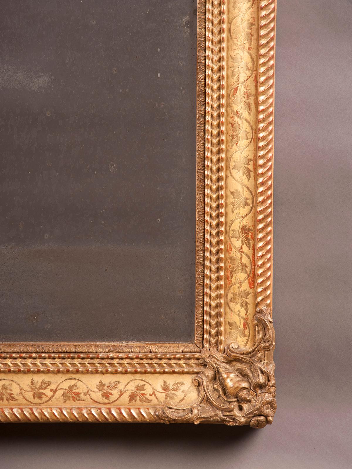 Charles X Antique French Gold Mirror, circa 1840 For Sale 1