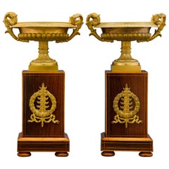 Charles X Bronze and Inlaid Urns