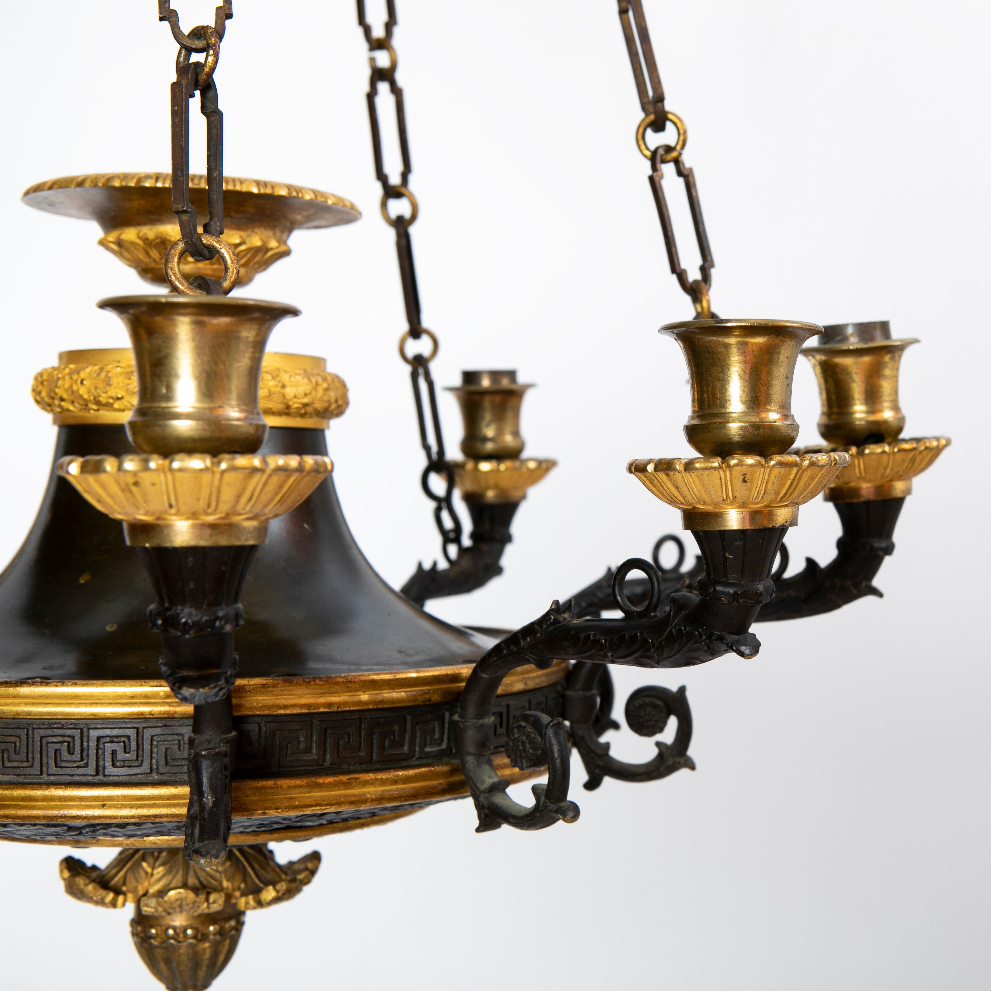 Charles X Bronze and Ormolu Chandelier For Sale 5